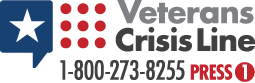 Veterans Crisis Line logo with phone number 1-800273-8255