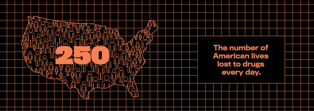 250 - The number of American lives lost to drugs every day.