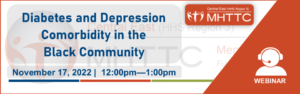MHTTC event graphic | Diabetes Depression Comorbidity Black Community | 11/17/22, 1:00 PM